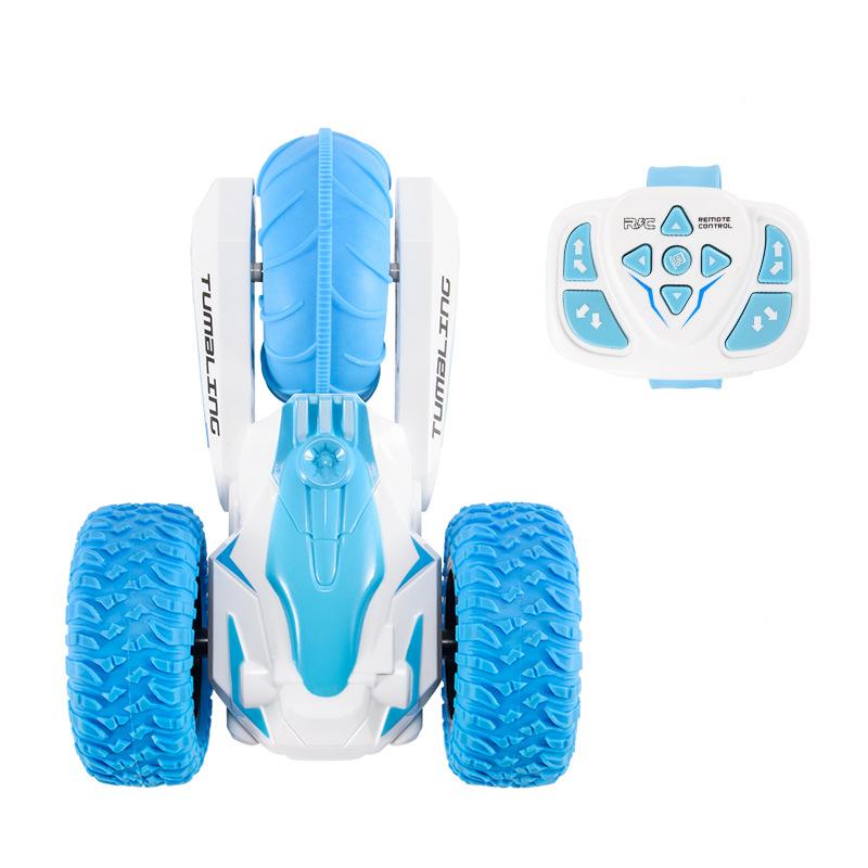 Toy cars 2.4G mini remote control stunt car charging tricycle cool watch remote control car programming toy double-sided car