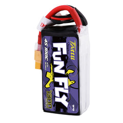 Tattu FunFly 1300mAh 100C 14.8V 4S1P lipo battery pack with XT60 Plug
