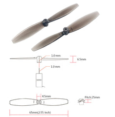 65mm 2-Blade Propeller w/ 1.5mm Mounting Hole 2.5