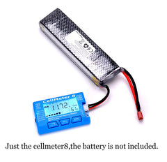 CellMeter 8 Digital Battery Capacity Checker Servo Tester LCD Backlight for LiPo Life Li-ion NiMH Nicd