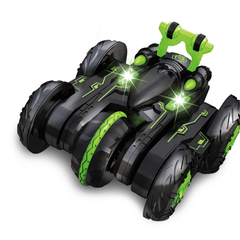 Children's remote control toy 2.4G six-way deformation off-road remote control car lights rotating dump stunt car