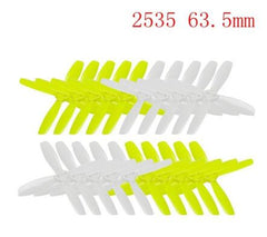 10 Pairs Kingkong 2045 / 2535 4-blade Propeller CW CCW 1.5mm Mounting hole Bright Green and White for Drone