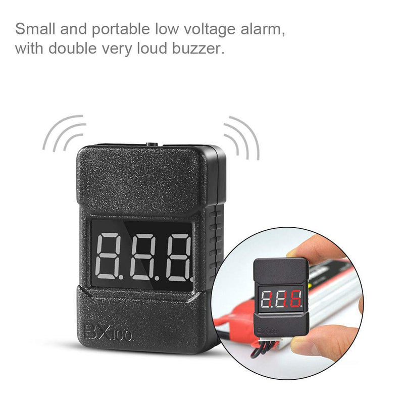 Low Voltage Buzzer Alarm 1-8S Lipo Battery Voltage Tester (BX100)