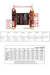 VT5804M V2 30x30mm 2-6S 5.8G 48CH Pit/25/100/200/400/600mw Switchable VTX FPV Video Transmitter Support Tramp Protocol Smart Audio MIC