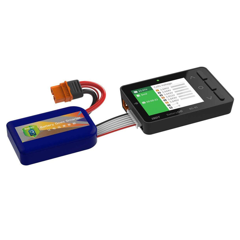 ISDT BG-8S Battery Meter, LCD Display Digital Battery Capacity Checker Battery Balancer Battery Tester for LiPo/Life/Li-ion/NiMH/Nicd
